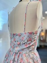 Load image into Gallery viewer, Belinda Light Blue Multicolor Floral Midi Spaghetti Strap Dress