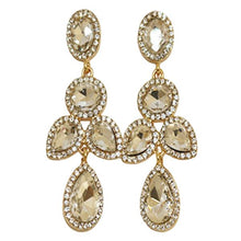 Load image into Gallery viewer, Rosegold Emerald or Gold Crystal Rhinestone Drop Dangle Fashion Earrings