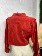 Load image into Gallery viewer, Elora Plus Rust Collared Front Tie Flannel