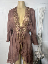 Load image into Gallery viewer, Clearance* Leilanie Natural, Pink, Light Blue Crotchet 3/4 Sleeve Cardigan