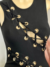 Load image into Gallery viewer, Denisse Ivory or Black Long Ribbed Lace Up Midi Dress