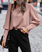 Load image into Gallery viewer, Bernadette Blush Back Buttoned Crewneck Top