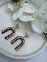 Load image into Gallery viewer, Teresa Gold and Wooden Resin Earrings