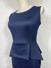 Load image into Gallery viewer, *CLEARANCE* Sparkly Navy Blue Sleeveless Midi Dress