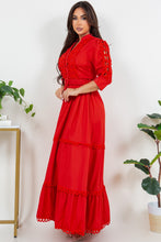 Load image into Gallery viewer, Marissa Crotchet Belted Maxi Dress