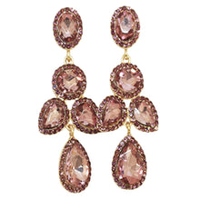 Load image into Gallery viewer, Rosegold Emerald or Gold Crystal Rhinestone Drop Dangle Fashion Earrings