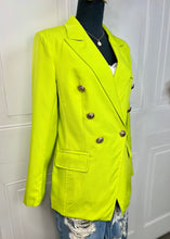 Load image into Gallery viewer, Karime Pink or Lime Green Double Breasted Long Sleeve Blazer