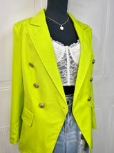 Load image into Gallery viewer, Karime Pink or Lime Green Double Breasted Long Sleeve Blazer