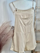 Load image into Gallery viewer, Tessa Harper Black or Natural Front Patch Pocket and Eyelet with Tie Detail Cami Romper