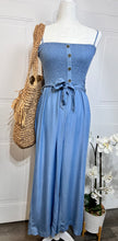 Load image into Gallery viewer, Bianca Terra Pink, Olive, Denim Blue Kiwi Woven Solid Jumpsuit