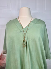 Load image into Gallery viewer, Corina Sage V-Neck High Low Top