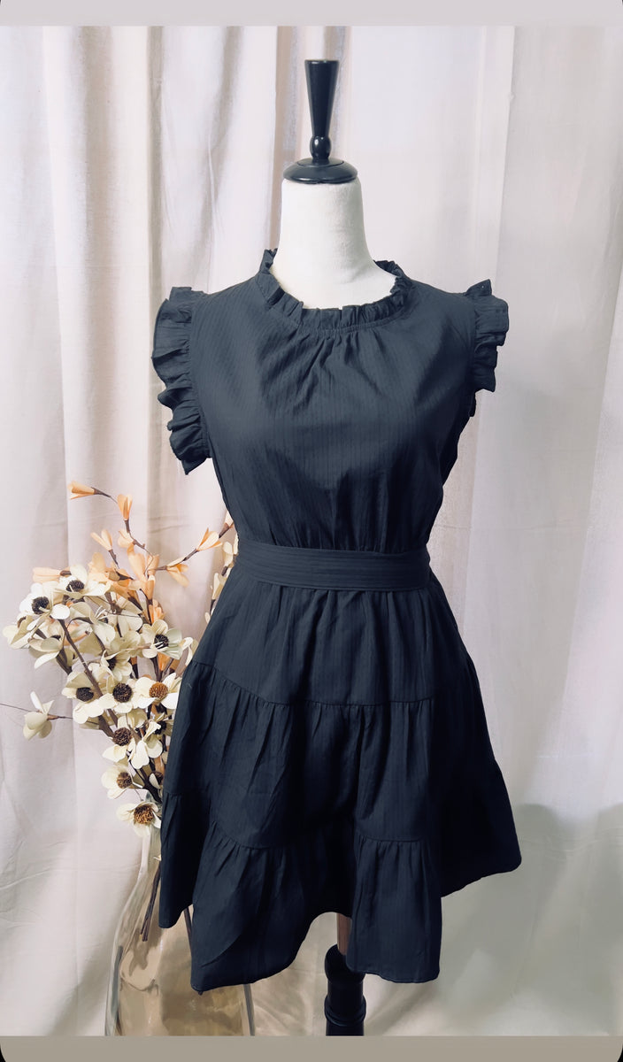 Zara Black Woven Short Sleeve Skater Dress – Vianney's Closet