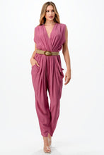 Load image into Gallery viewer, Claudia Slate Blue or Pink Drop Shoulder Belt Detail Jumper