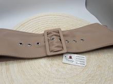 Load image into Gallery viewer, Clarissa Nude Faux Leather Belt w/ Rectangular Buckle