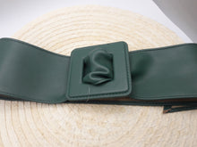 Load image into Gallery viewer, Daniela Black, Green, or Yellow Faux Leather Belt w/ Square Buckle