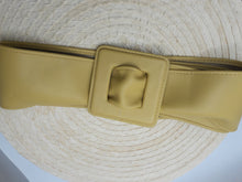 Load image into Gallery viewer, Daniela Black, Green, or Yellow Faux Leather Belt w/ Square Buckle