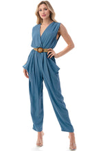 Load image into Gallery viewer, Claudia Slate Blue or Pink Drop Shoulder Belt Detail Jumper