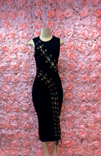 Load image into Gallery viewer, Denisse Ivory or Black Long Ribbed Lace Up Midi Dress