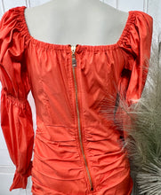 Load image into Gallery viewer, Clearance* Lilyana Coral Long Sleeve Corset Style Mini Dress