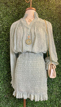Load image into Gallery viewer, Wendy Pistachio Long Sleeve Smocked Sheer Dress