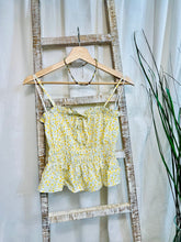 Load image into Gallery viewer, Anastacia Yellow or Pink Ditsy Floral Flowy Spaghetti Strap Crop