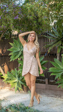 Load image into Gallery viewer, Sasha Champagne Gold Sparkling V Neck Dress
