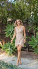 Load image into Gallery viewer, Sasha Champagne Gold Sparkling V Neck Dress