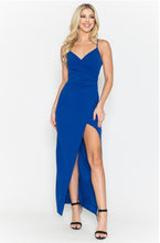 Load image into Gallery viewer, Royal Belinda spaghetti strap v neck long bodycon dress