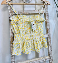 Load image into Gallery viewer, Anastacia Yellow or Pink Ditsy Floral Flowy Spaghetti Strap Crop