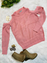 Load image into Gallery viewer, Light Pink Open Shoulder Sweater