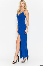 Load image into Gallery viewer, Royal Belinda spaghetti strap v neck long bodycon dress