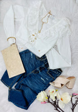 Load image into Gallery viewer, Lexi White Long Sleeve Corset Style Top