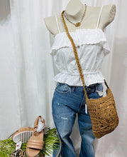 Load image into Gallery viewer, Talia Lilac or White Eyelet Crop Top
