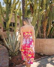 Load image into Gallery viewer, Lucianna Pink/Multicolor Blue Mullti or Mint Multi Spaghetti Strap Midi Dress