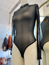 Load image into Gallery viewer, Hannia Black/Silver Bodysuit Transparent