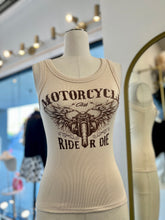 Load image into Gallery viewer, Roxy Ribbed White or Cream Round Neck Tank