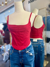 Load image into Gallery viewer, Zaria Solid Corset Stitch Top Back Zipper Closure