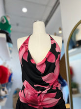 Load image into Gallery viewer, Milani Black Floral Halter Top