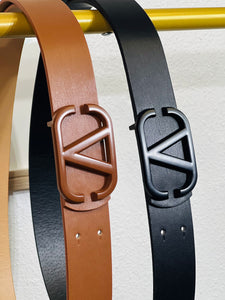 Elora Black or Brown Faux Leather Belts Whit Matte Buckle