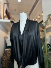 Load image into Gallery viewer, Oyuki Sky Blue or Black Satin Blouse