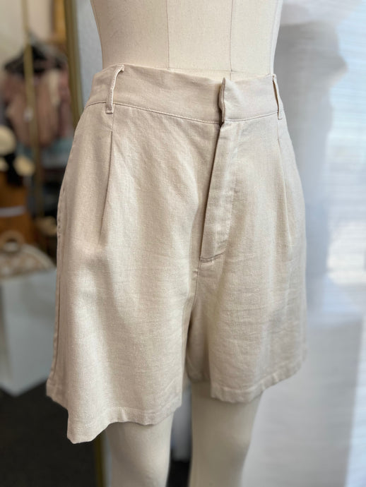 Leanne Linen Key Lime or Natural Blend High Waist Shorts