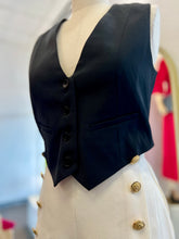 Load image into Gallery viewer, Tanya Pink, Black, and white Sleeveless V-Neck Button Down Vest