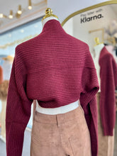 Load image into Gallery viewer, Olivia Burgundy or Black Knit Open Front Cropped Cardigan