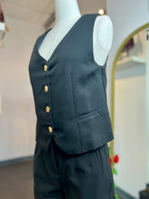 Load image into Gallery viewer, Valentina Gold Button, Black Vest