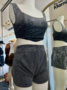 Janice 2 Piece Rhinestone Short Set