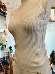 Larissa White or Pink Spaghetti Strap Knit Top