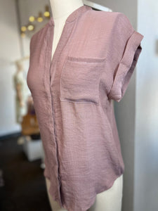 *CLEARANCE* Mauve, Ivory, Slate Blue, Rust Cap Sleeves Top