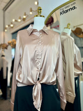 Load image into Gallery viewer, Alissa Khaki or Black Satin Blouse
