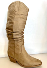 Load image into Gallery viewer, Sophie Black or Sand Suede Western Chunky Boot