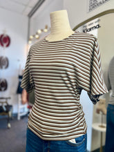 Load image into Gallery viewer, Maddison Stripes  Rushed Sides Dolman Sleeves Tp